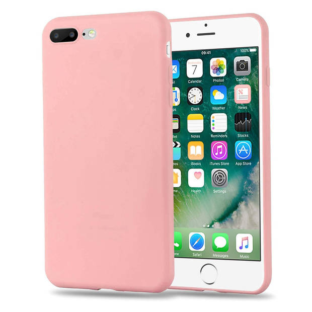 Cadorabo Hoesje geschikt voor Apple iPhone 7 PLUS / 7S PLUS / 8 PLUS in CANDY ROZE - Beschermhoes TPU silicone Case