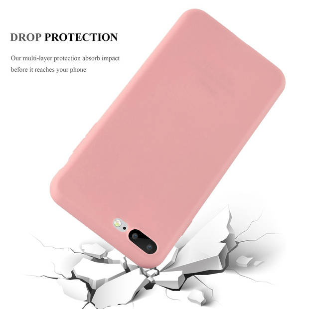 Cadorabo Hoesje geschikt voor Apple iPhone 7 PLUS / 7S PLUS / 8 PLUS in CANDY ROZE - Beschermhoes TPU silicone Case