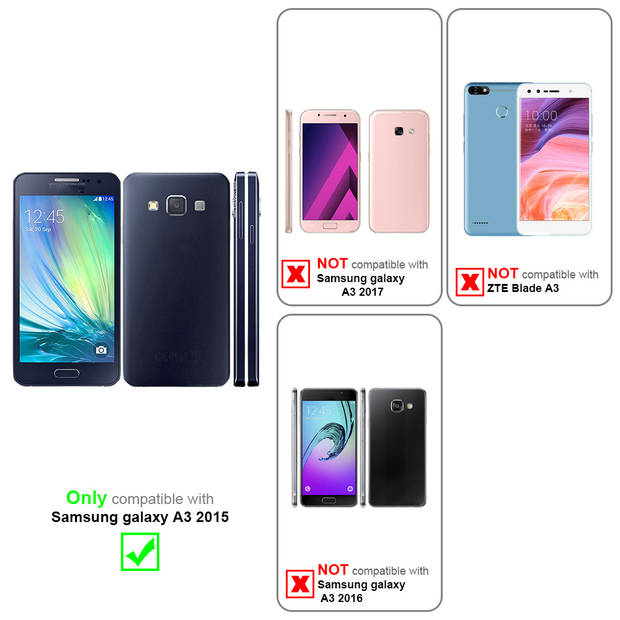 Cadorabo Hoesje geschikt voor Samsung Galaxy A3 2015 in ZWARTE NACHT - Beschermhoes Case magnetische sluiting Cover