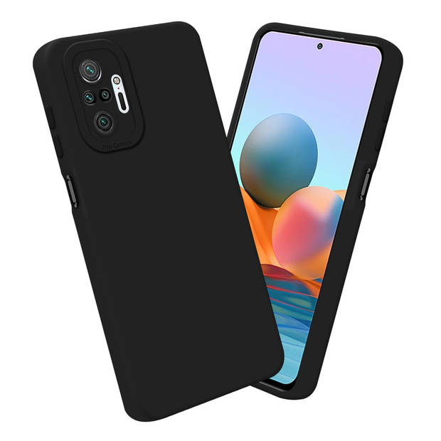 Cadorabo Hoesje geschikt voor Xiaomi RedMi NOTE 10 PRO in FLUID ZWART - Beschermhoes TPU silicone Cover Case