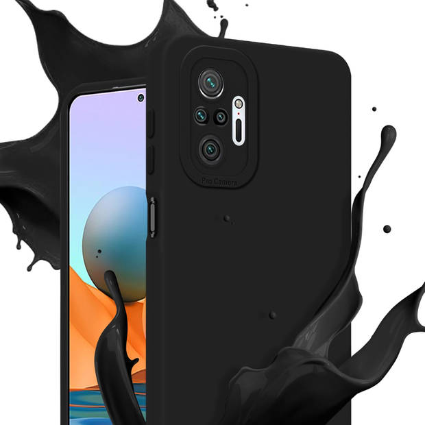 Cadorabo Hoesje geschikt voor Xiaomi RedMi NOTE 10 PRO in FLUID ZWART - Beschermhoes TPU silicone Cover Case