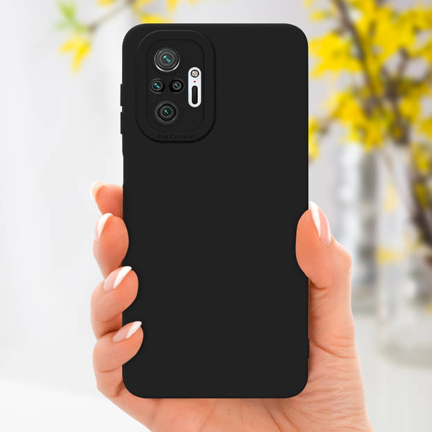 Cadorabo Hoesje geschikt voor Xiaomi RedMi NOTE 10 PRO in FLUID ZWART - Beschermhoes TPU silicone Cover Case