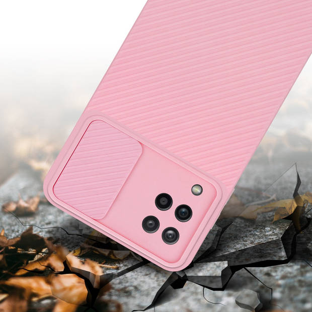 Cadorabo Hoesje geschikt voor Samsung Galaxy A12 / M12 in Bonbon Roze - Beschermhoes TPU-silicone Case Cover