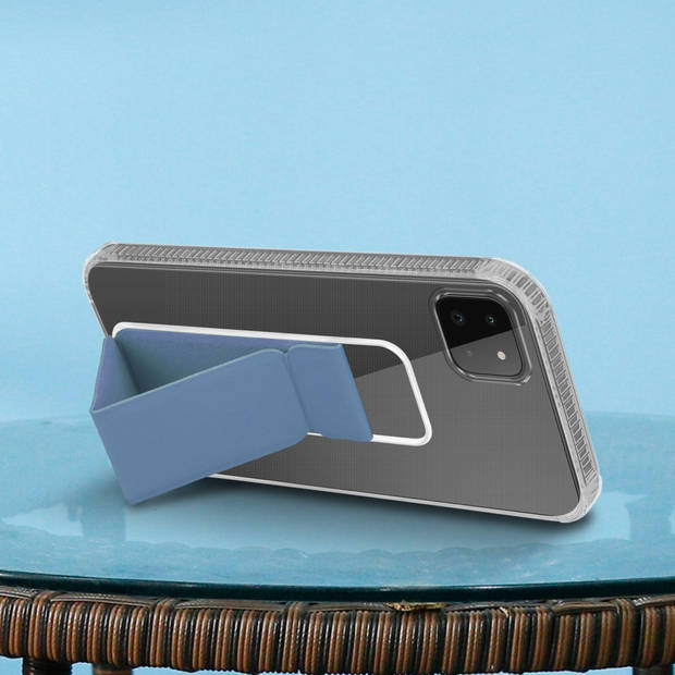 Cadorabo Hoesje geschikt voor Samsung Galaxy A22 5G Cover in LICHTBLAUW - Beschermhoes TPU silicone Case met houder