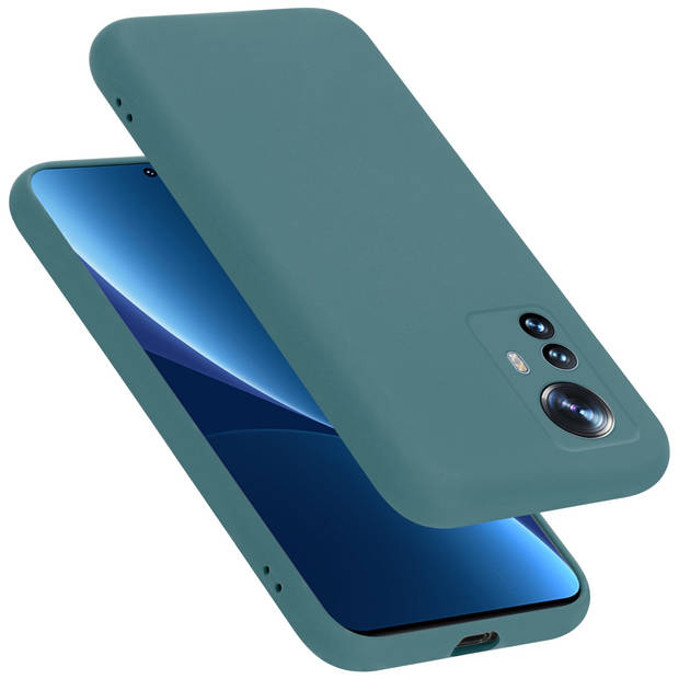 Cadorabo Hoesje geschikt voor Xiaomi 12 PRO Case in LIQUID GROEN - Beschermhoes TPU silicone Cover