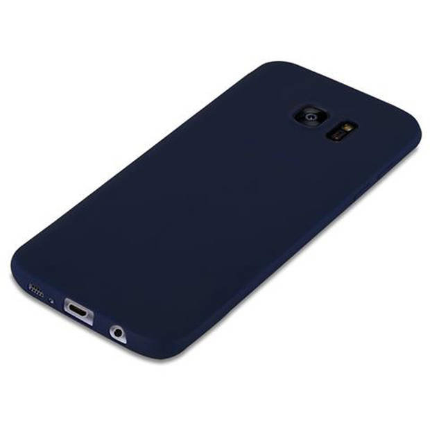 Cadorabo Hoesje geschikt voor Samsung Galaxy S7 EDGE in CANDY DONKER BLAUW - Beschermhoes TPU silicone Case Cover