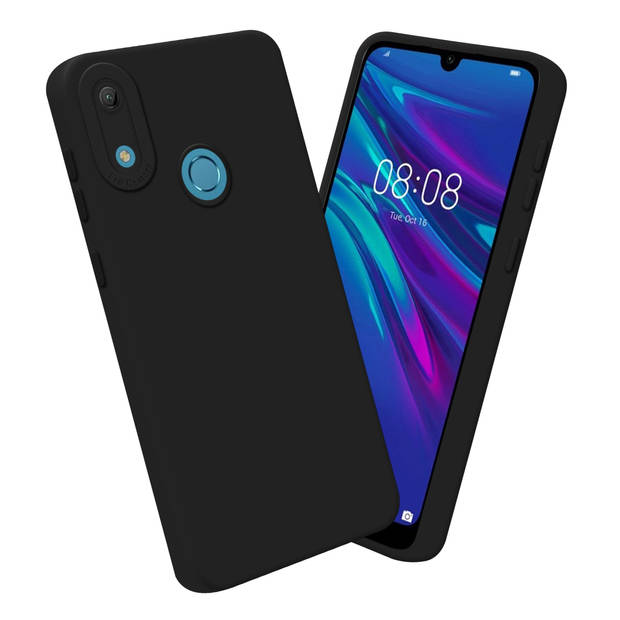 Cadorabo Hoesje geschikt voor Huawei Y6 2019 in FLUID ZWART - Beschermhoes TPU silicone Cover Case