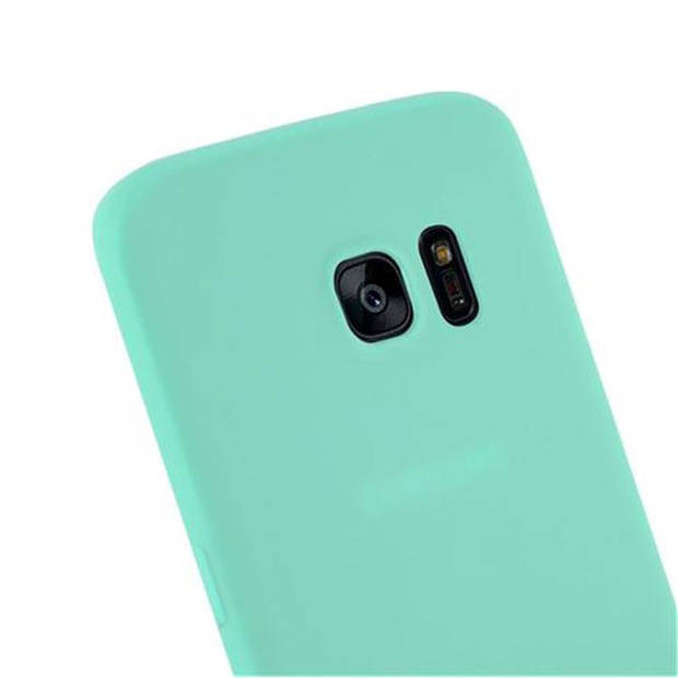 Cadorabo Hoesje geschikt voor Samsung Galaxy S7 EDGE in CANDY BLAUW - Beschermhoes TPU silicone Case Cover