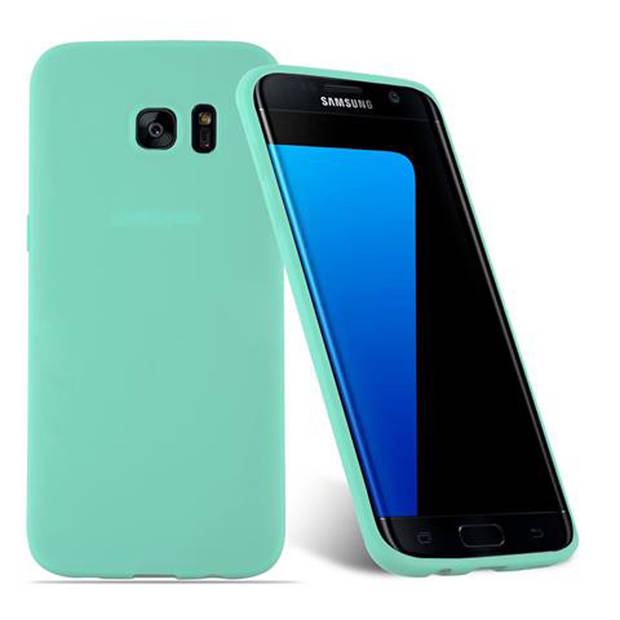 Cadorabo Hoesje geschikt voor Samsung Galaxy S7 EDGE in CANDY BLAUW - Beschermhoes TPU silicone Case Cover