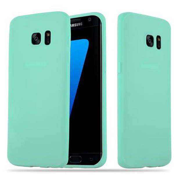 Cadorabo Hoesje geschikt voor Samsung Galaxy S7 EDGE in CANDY BLAUW - Beschermhoes TPU silicone Case Cover