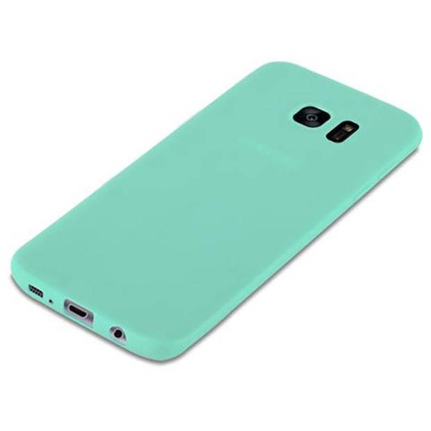 Cadorabo Hoesje geschikt voor Samsung Galaxy S7 EDGE in CANDY BLAUW - Beschermhoes TPU silicone Case Cover