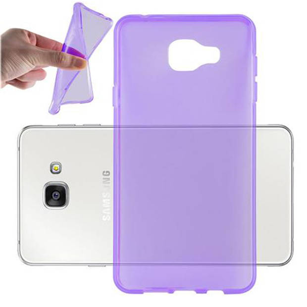 Cadorabo Hoesje geschikt voor Samsung Galaxy A7 2016 in TRANSPARANT PAARS - Beschermhoes Cover gemaakt van TPU Silicone