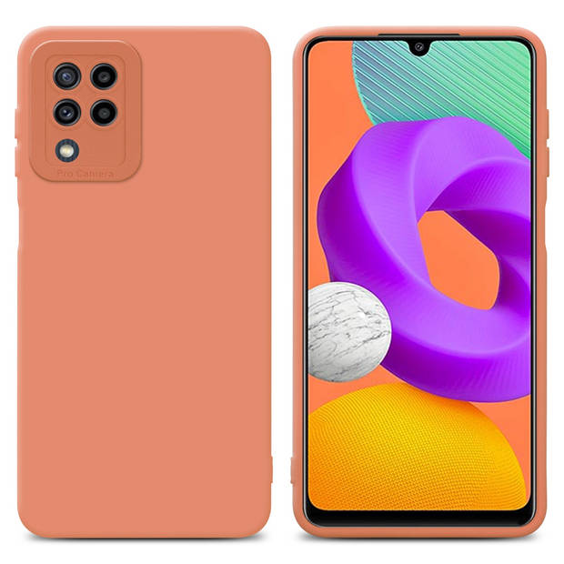 Cadorabo Hoesje geschikt voor Samsung Galaxy M22 / M32 4G in FLUID LICHT ORANJE - Beschermhoes TPU silicone Cover Case