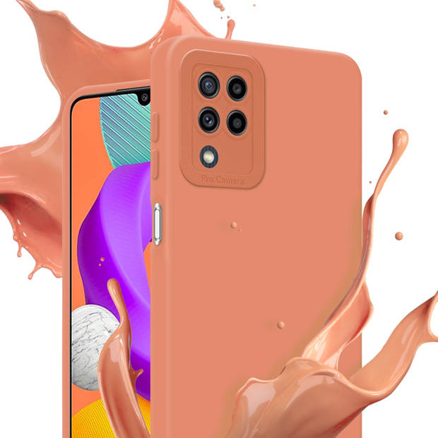 Cadorabo Hoesje geschikt voor Samsung Galaxy M22 / M32 4G in FLUID LICHT ORANJE - Beschermhoes TPU silicone Cover Case