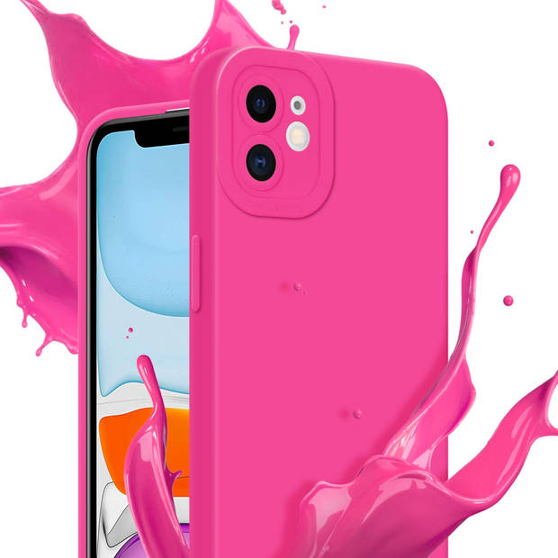 Cadorabo Hoesje geschikt voor Apple iPhone 12 in FLUID HOTPINK - Beschermhoes TPU silicone Cover Case