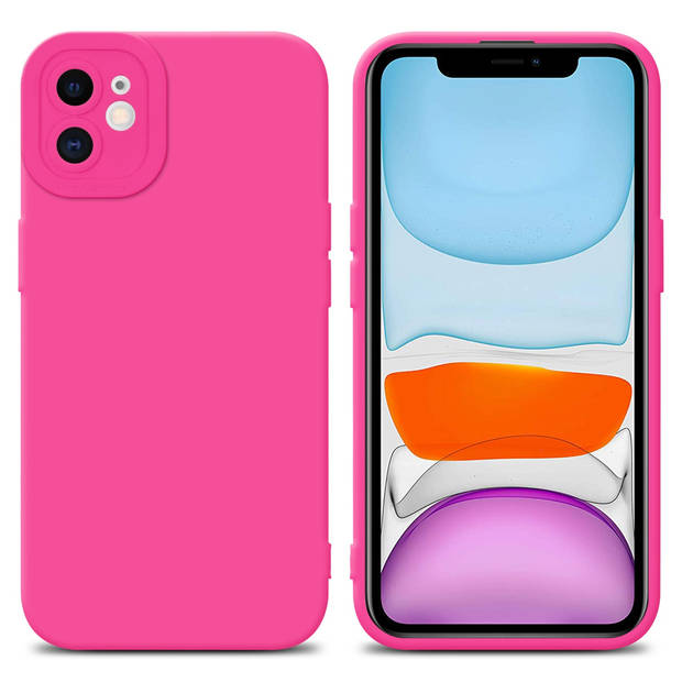 Cadorabo Hoesje geschikt voor Apple iPhone 12 in FLUID HOTPINK - Beschermhoes TPU silicone Cover Case