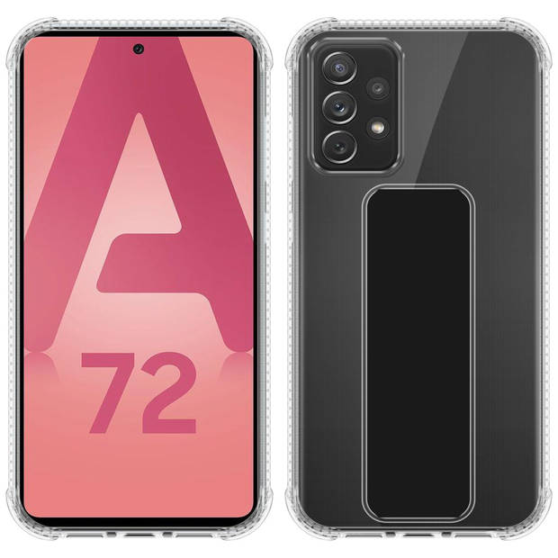 Cadorabo Hoesje geschikt voor Samsung Galaxy A72 4G / 5G Cover in ZWART - Beschermhoes TPU silicone Case met houder