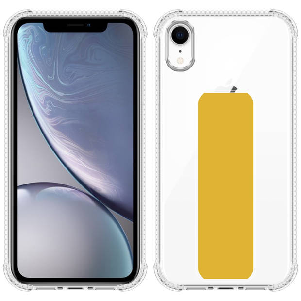 Cadorabo Hoesje geschikt voor Apple iPhone XR Cover in GEEL - Beschermhoes TPU silicone Case met houder