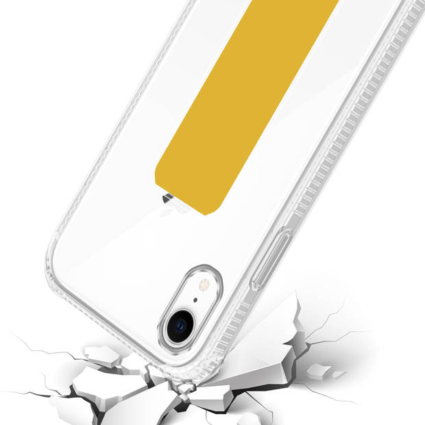 Cadorabo Hoesje geschikt voor Apple iPhone XR Cover in GEEL - Beschermhoes TPU silicone Case met houder