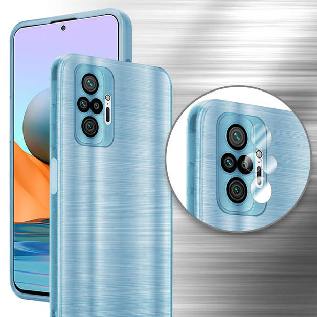 Cadorabo Hoesje geschikt voor Xiaomi RedMi NOTE 10 PRO in Brushed Turqoise - Beschermhoes Case Cover TPU silicone