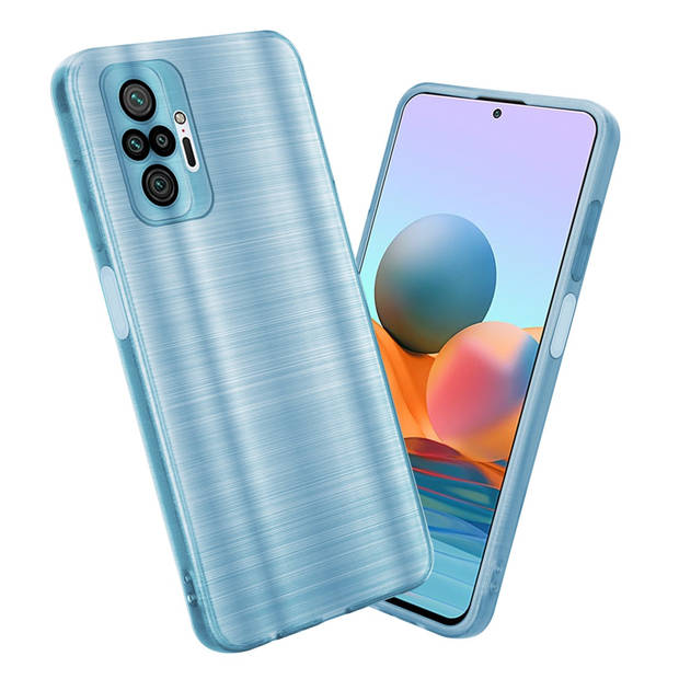 Cadorabo Hoesje geschikt voor Xiaomi RedMi NOTE 10 PRO in Brushed Turqoise - Beschermhoes Case Cover TPU silicone