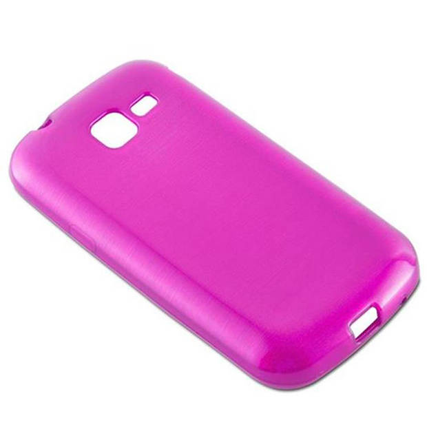 Cadorabo Hoesje geschikt voor Samsung Galaxy TREND in ROZE - Beschermhoes TPU silicone Case Cover Brushed