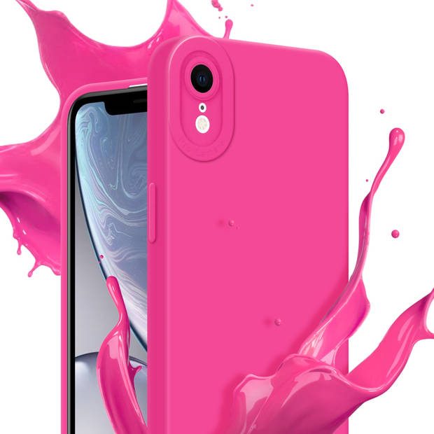 Cadorabo Hoesje geschikt voor Apple iPhone XR in FLUID HOTPINK - Beschermhoes TPU silicone Cover Case