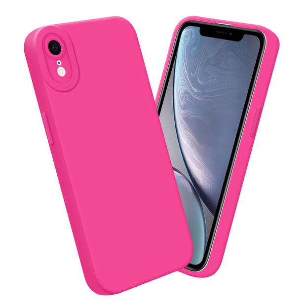 Cadorabo Hoesje geschikt voor Apple iPhone XR in FLUID HOTPINK - Beschermhoes TPU silicone Cover Case