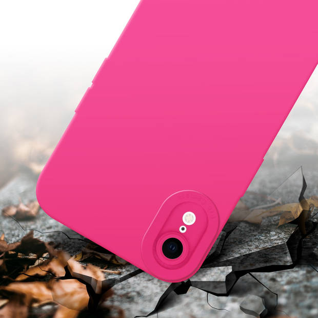 Cadorabo Hoesje geschikt voor Apple iPhone XR in FLUID HOTPINK - Beschermhoes TPU silicone Cover Case