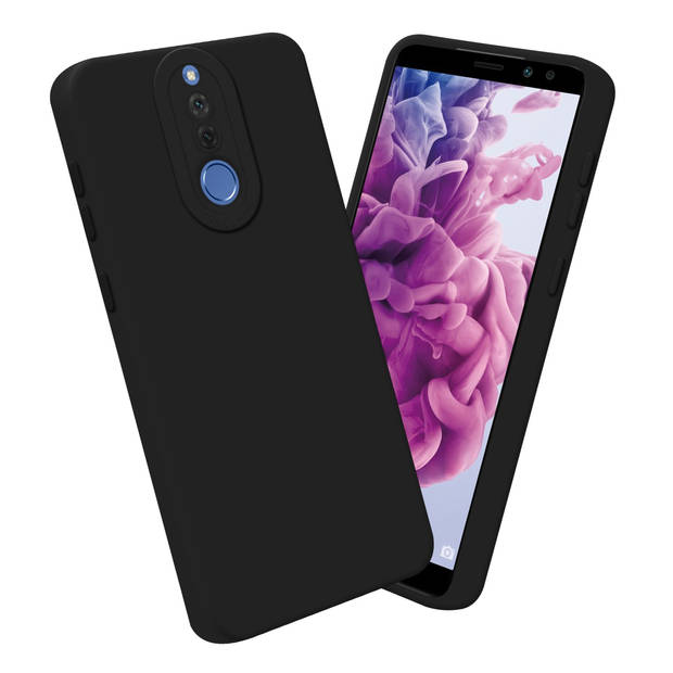 Cadorabo Hoesje geschikt voor Huawei MATE 10 LITE in FLUID ZWART - Beschermhoes TPU silicone Cover Case