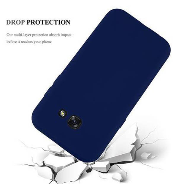 Cadorabo Hoesje geschikt voor Samsung Galaxy A5 2017 in CANDY DONKER BLAUW - Beschermhoes TPU silicone Case Cover