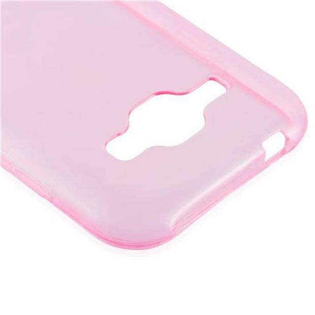 Cadorabo Hoesje geschikt voor Samsung Galaxy J1 2015 in TRANSPARANT ROZE - Beschermhoes Cover gemaakt van TPU Silicone