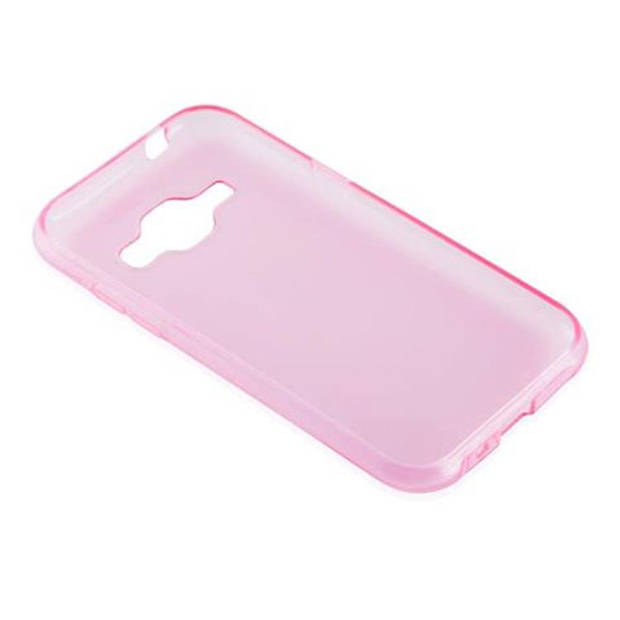 Cadorabo Hoesje geschikt voor Samsung Galaxy J1 2015 in TRANSPARANT ROZE - Beschermhoes Cover gemaakt van TPU Silicone