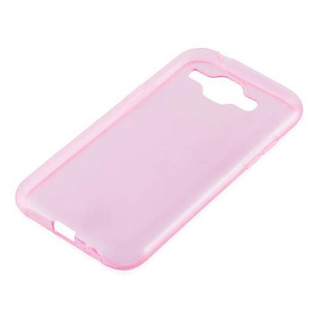 Cadorabo Hoesje geschikt voor Samsung Galaxy J1 2015 in TRANSPARANT ROZE - Beschermhoes Cover gemaakt van TPU Silicone