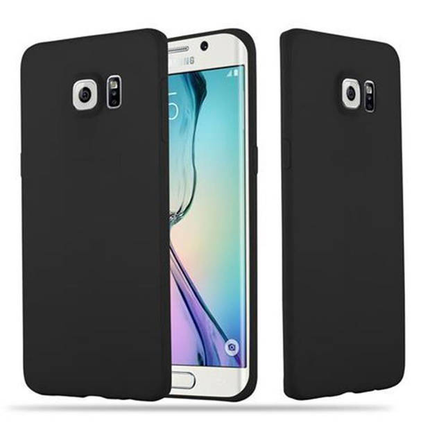 Cadorabo Hoesje geschikt voor Samsung Galaxy S6 EDGE in CANDY ZWART - Beschermhoes TPU silicone Case Cover