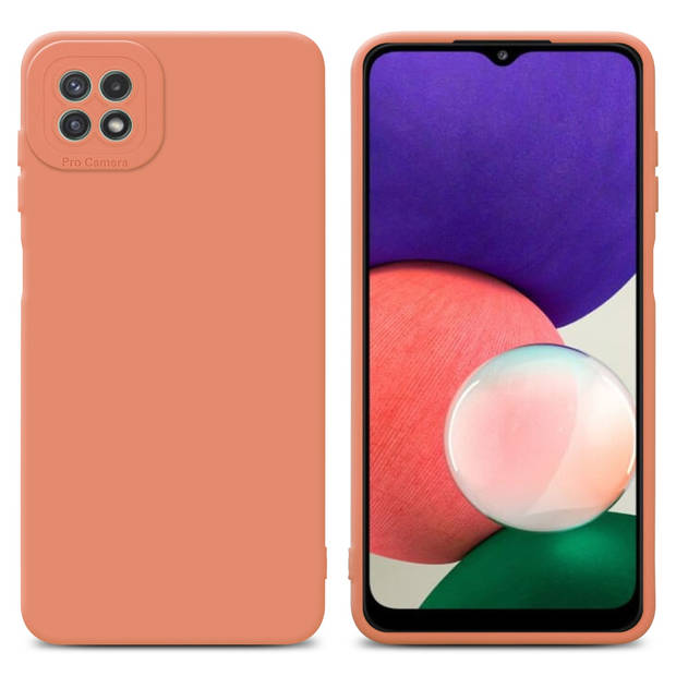 Cadorabo Hoesje geschikt voor Samsung Galaxy A22 5G in FLUID LICHT ORANJE - Beschermhoes TPU silicone Cover Case