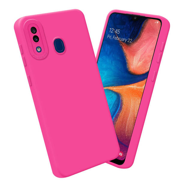 Cadorabo Hoesje geschikt voor Samsung Galaxy A20 / A30 / M10s in FLUID HOTPINK - Beschermhoes TPU silicone Cover Case