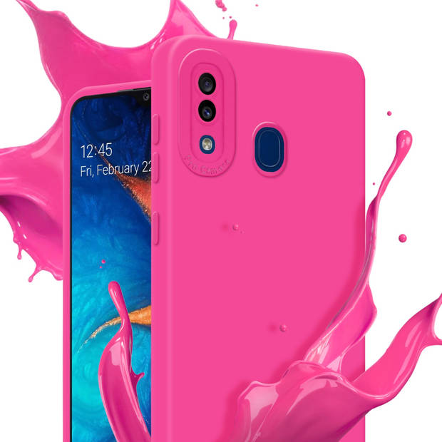 Cadorabo Hoesje geschikt voor Samsung Galaxy A20 / A30 / M10s in FLUID HOTPINK - Beschermhoes TPU silicone Cover Case