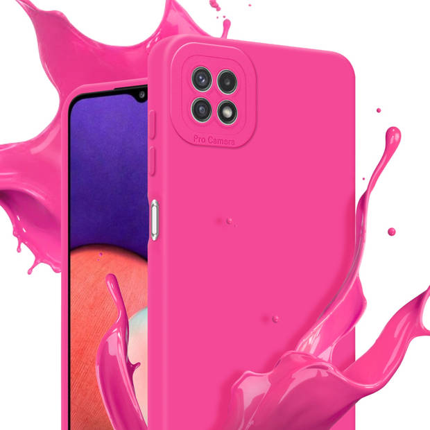 Cadorabo Hoesje geschikt voor Samsung Galaxy A22 5G in FLUID HOTPINK - Beschermhoes TPU silicone Cover Case