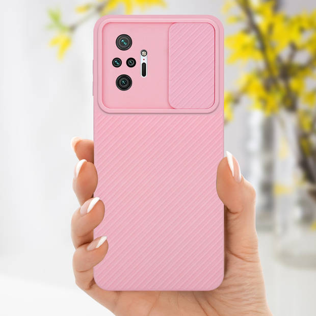 Cadorabo Hoesje geschikt voor Xiaomi RedMi NOTE 10 PRO in Bonbon Roze - Beschermhoes TPU-silicone Case Cover