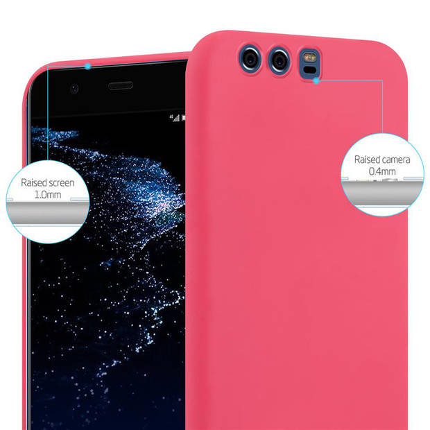 Cadorabo Hoesje geschikt voor Huawei P10 PLUS in CANDY ROOD - Beschermhoes TPU silicone Case Cover