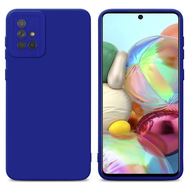 Cadorabo Hoesje geschikt voor Samsung Galaxy A71 4G in FLUID BLAUW - Beschermhoes TPU silicone Cover Case