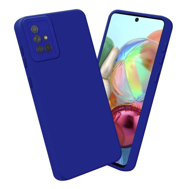 Cadorabo Hoesje geschikt voor Samsung Galaxy A71 4G in FLUID BLAUW - Beschermhoes TPU silicone Cover Case