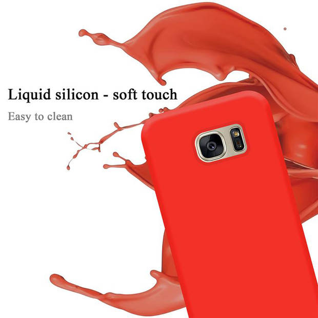 Cadorabo Hoesje geschikt voor Samsung Galaxy S7 Case in LIQUID ROOD - Beschermhoes TPU silicone Cover