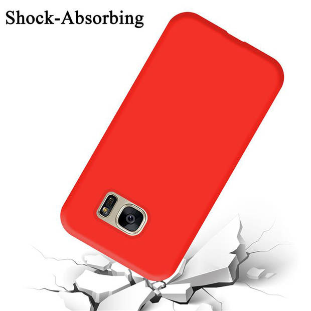 Cadorabo Hoesje geschikt voor Samsung Galaxy S7 Case in LIQUID ROOD - Beschermhoes TPU silicone Cover