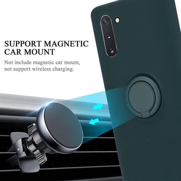 Cadorabo Hoesje geschikt voor Samsung Galaxy NOTE 10 in LIQUID GROEN - Beschermhoes van TPU silicone Case Cover met ring