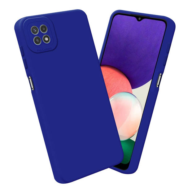 Cadorabo Hoesje geschikt voor Samsung Galaxy A22 5G in FLUID BLAUW - Beschermhoes TPU silicone Cover Case