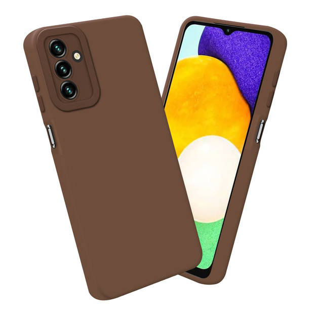 Cadorabo Hoesje geschikt voor Samsung Galaxy A13 5G in FLUID BRUIN - Beschermhoes TPU silicone Cover Case