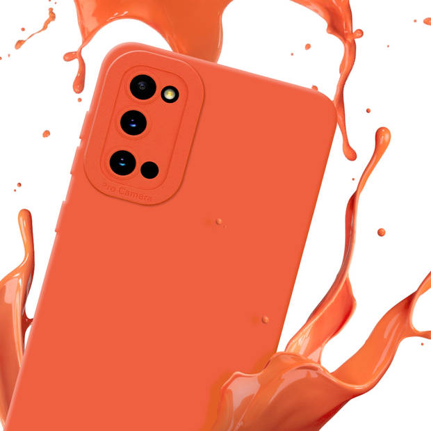 Cadorabo Hoesje geschikt voor Samsung Galaxy S20 in FLUID ORANJE - Beschermhoes TPU silicone Cover Case