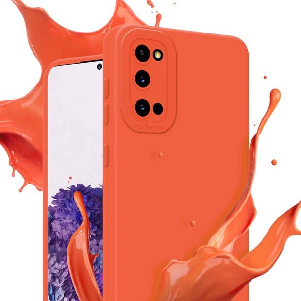 Cadorabo Hoesje geschikt voor Samsung Galaxy S20 in FLUID ORANJE - Beschermhoes TPU silicone Cover Case